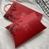 Caixa de Presente Lenço de Ano Novo Caixa Festiva Vermelho Chinês de Papel Rígido Embalagem de Lenço Fabricante de Ponta Venda por Atacado em Estoque