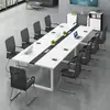 Mesa de conferência, mesa longa, design moderno simples, mesa longa para recepção e negociação de sala de conferências, bancada simples, combinação de mesa e cadeira de escritório