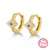 Brincos de Prata de Lei 925 Brincos Olho do Diabo Conjunto com Zircônia Brincos Luxo Acessível Joias de Exportação Europeias e Americanas de Alta Qualidade Atacado