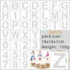 Suministro Exclusivo Transfronterizo de Juego de 36 Piezas de Plantillas de Letras del Alfabeto Inglés Pintadas con Números 62 Decoración de Pared Hueca para Pintar