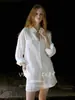 Conjunto de Moda Estilo Francés Silueta Relajada Tipo Lino Conjunto de Dos Piezas Camisa Shorts Casuales Estilo Primavera Verano 2026