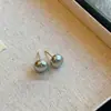 Brincos de Pérola Aurora Cinza para Pão de Alto Padrão Personalidade Elegante Luxo Leve Temperamento Retrô Estilo Minimalista de Alto Padrão