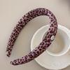 Grampo de Cabelo Laço de Couro com Estampa de Leopardo Rosa, Elegante para Sair, Mechas de Franja de Alto Padrão, Aro de Cabelo que Rejuvenesce, Acessórios de Cabelo, Novo Estilo