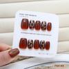 Uñas postizas con diseño de ojo de gato, hechas a mano, con efecto caramelo, con efecto leopardo, código de uñas usable, 10 pegatinas para uñas postizas al por mayor