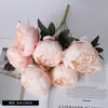 Ramo simulado de 7 cabezas Peonía central Peonía Arreglo floral para boda Hotel Decoración para el hogar Adornos para pared de flores Ramo de mano