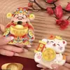 Ímã de Geladeira Rotativo 3D Deus da Fortuna Gato da Sorte Decoração de Ano Novo Adesivo Magnético para Geladeira para Atrair Riqueza e Boa Sorte