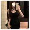 Diseño de Lujo Ligero Falda de Cadera Estilo Chica Caliente Retro Vestido para Mujer Primavera y Verano Alta Gama Sexy Adelgazante Falda Corta con Tirante