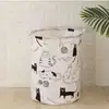Cesta para Ropa Sucia de Tela de Algodón y Lino, Barril de Almacenamiento de Juguetes, Cesta Plegable Impermeable para Ropa, Caja de Almacenamiento para Ropa Sucia