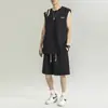 Conjunto de Camisetas sin Mangas para Hombre, Chaleco de Baloncesto de Seda de Hielo Delgado de Secado Rápido para Verano, Conjunto Casual Deportivo de Dos Piezas