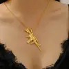 Accesorios Europeos y Americanos para Entusiastas Militares Nuevos, Collar con Colgante de Subfusil de Moda Militar, Cadena Colgante Decorativa para Hombre, Estilo Hip-Hop