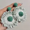 Pendientes Tejidos de Girasol Dulces y Frescos para Mujer Pendientes Estilo Vacaciones Dopamina Pendientes de Moda para Mujer