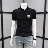 Camisas Polo Nuevas de Verano al por Mayor, Diseño Sencillo y Moderno con Cuello, Camisas Casuales Versátiles de Alta Gama con Estampado de Letras de Manga Corta para Hombres Jóvenes
