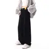 Jeans Azul Reto Largo Loose Estilo Retro Americano para Mulheres Novo Casual Versátil Cor Clara Caimento Longo até o Chão
