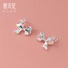 Pingente de Gravata Borboleta Banhado a Ouro Prata de Lei 925 Pingente de Laço para Pulseira DIY Acessórios de Material de Corda Feitos à Mão 0238