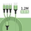 Cable de carga rápida para móvil tres en uno con adhesivo líquido suave de un solo uso para cables de datos Apple tipo C y Huawei.