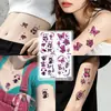 Mini pegatinas de tatuaje góticas Y2K coloridas con parches gráficos para mujeres, impermeables y de larga duración, para brazos, clavículas, pecho y cintura, con un toque de alta gama