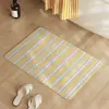 Alfombrilla de suelo de tierra de diatomeas a rayas estilo Ins para entrada de casa, felpudo de entrada, alfombrilla de baño, alfombrilla absorbente para el pie para puerta de inodoro
