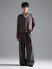 Pantalones de Vestir para Hombre Retro Americano de Espiga Patchwork Plisado con un Estilo de Lujo 'Old Money', Pantalones Casuales Sueltos de Pierna Recta
