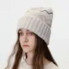 Chapéu de Lã Jacquard Vinho Quente Outono e Inverno Novo Chapéu de Tricô Quente Espesso Proteção para Orelhas Chapéu para Frio