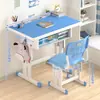 Juego de Escritorio y Silla para Estudiar Infantil, Escritorio de Escritura para Estudiantes Ajustable en Altura, Sencillo, Práctico, Cómodo, Escritorio para Estudiantes de Uso Doméstico, Estación de Tareas