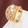 Suministro Exclusivo Transfronterizo Tk de Anillo Ancho de Diseño Lineal de Nuevo Estilo Inspirado en Chanel con Incrustaciones de Circonita, Estilo Minimalista Exquisito, Venta Directa del Fabricante