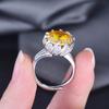 Anillo de Loto de Diamantes Completos 'Shake Voice Live Explosions' de 7.5 Quilates con Diamante Amarillo de la Suerte Tecnología Diamond Caibao Anillo de Apertura para Mujeres