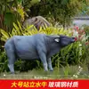 Escultura de Menino Pastor Montado em Búfalo para Exterior, Animal de Fazenda em Fibra de Vidro, Modelo de Chão para Parque e Paisagem Florestal, Grandes Ornamentos