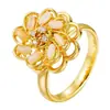 Anillo de Flor de Piedra Ojo de Gato para Mujer, Popular en Europa y América, Circonita Rotatoria Microincrustada, Versátil y Elegante, Anillo de Lujo Ligero al por Mayor