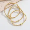 Pulsera de Oro de 18K Hecha a Mano con Perlas, Estilo Ins, Transfronteriza Europea y Americana, con Perlas Doradas Grandes y Pequeñas, Pulsera Elástica Simple