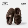 Chinelos de Algodão com Estampa de Vaca para Exportação TPR para Mulheres, Espessos e Quentes, Chinelos de Pelúcia para Casais, Chinelos de Pelúcia Antiderrapantes de Inverno para Homens