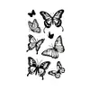 Pegatinas de Tatuaje de Mariposa Cruzada Coloridas para Niñas Línea de Boceto Negra y Gris Estilo Europeo y Americano Brazo Dorso de la Mano Clavícula Pecho