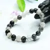 Pulsera de Cristal Negra Natural Aiyu para Cabello, Cuentas Sueltas, Semiacabado, Hecho a Mano, Cadena Larga, Venta al por Mayor de Fábrica S5022102