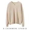 Nuevo Estilo Primavera y Otoño 2026 Suéter de Cachemira con Cuello en V para Mujer, Suéter Suave de Manga Larga, Ropa de Punto de Cachemira Cálida