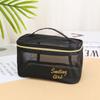 Nueva Bolsa de Malla de Gran Capacidad para Almacenamiento de Maquillaje y Artículos de Aseo Bolsa Transparente Viaje Playa Bolsa Cosmética Bolso de Mano de Cinco Piezas