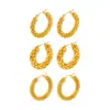Pendientes de lentejuelas con costuras redondas europeas y americanas con personalidad C, pendientes chapados en oro de 18 quilates y acero de titanio, que no se decoloran, al por mayor.