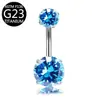 E-Commerce Transfronterizo Nuevo Modelo G23 Anillo para Ombligo de Circonita con Forma de Corazón Redondo F136 Anillo para Ombligo de Titanio Stud para Ombligo