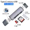 Lector de Tarjetas Multifuncional para Teléfono Móvil en Stock Tfsd Unidad Flash USB/Tarjeta de Cámara Tipo C Lector de Tarjetas Android Otg Tres en Uno
