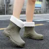 Botas de Chuva Chelsea Curtas de Moda Transfronteiriças Botas de Chuva Versáteis para Mulheres Botas Martin Botas de Água Antiderrapantes Botas de Chuva Galochas para Adultos
