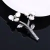 Broche Flor de Liga Metálica Retro Japonês e Coreano Transfronteiriço, Broche de Luxo de Alta Qualidade, Acessórios de Joias Femininas, Acessórios de Alfinete