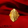 Anillos Abiertos al por Mayor para Mujer con Forma de Ala de Oro Imitación Que No se Desvanecen Fácilmente, Diseño Exagerado de Cola de Fénix, Joyería de Mano de Oro de Arena Vietnamita, Transfronterizo