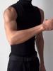 Ropa de Entrenamiento Físico para Hombres Musculosos Color Sólido Transpirable Camiseta Deportiva de Manga Corta Base Cuello Alto Elástica Secado Rápido Chaleco para Correr