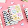 Mini Caderno Espiral A7 Desenho Animado Coleção de Animais Caderno Inspirador Dobrável Anotações Felizes de Alunos do Ensino Fundamental