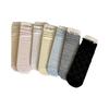 Calcetines Calados con Lazo para Mujer Verano Delgados de Media Caña Estilo Japonés Enrollados Sin Costuras Apilados Color Crema Medias para Mujer