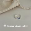 Corea 2024 Nuevo Anillo Plata de Ley S925 Textura Corazón Anillo de Diamante Negro Diseño de Alta Gama Ins para Mujeres