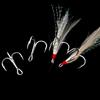 Señuelo Blood Slot Tres Anzuelos Anzuelo de Pluma 3x Reforzado Tres Anzuelos Punta de Anzuelo con Ranura para Sangre Color Estaño Agua Dulce Anzuelo Orkin para Pesca