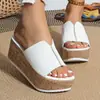 Sandálias de Verão Europeias e Americanas Novas Plataforma Plataforma Peep Toe com Salto Anabela Feminino Salto Ultra Alto Fundo Grosso Tamanho Plus 43 Sandálias Femininas