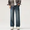 Ropa de Hombre Fengshe / Primavera y Otoño 2026 Estilo Americano Moderno Holgado Lavado Recto Pierna Ancha Pantalones Vaqueros Casuales para Hombre Retro