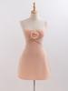 Vestido de Estilo Vacacional Lu Qiuguo Vestido Rosa Sexy Estéreo Rosa Nuevo Vestido de Tirantes Fd0177