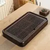 Bandeja Pequeña de Ébano para Té para Sala de Estar en Casa Madera Maciza Almacenamiento Doble Propósito Set de Té Seco Set de Té Kung Fu Bandeja de Palisandro