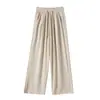 Pantalones largos holgados y fluidos para mujer de otoño e invierno con forro polar, pantalones de chándal de cintura alta adelgazantes hasta el suelo, pantalones casuales de pierna ancha